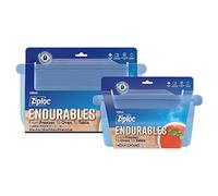 Ziploc Endurables Large Pouch And Medium Container, Reusable Silicone Bags And Food Storage Meal Prep Containers For Freezer, Oven, And Microwave, Dishwasher Safe