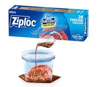 Ziploc Freezer Bags, Double Zip Closure, 9 3/5 x 12 1/10, 2.5 L, Pack of 2 7mil, 28/Box, 9 BX/Box