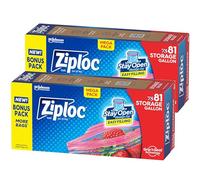 Ziploc Gallon Food Storage Bags, Stay Open Design with Stand-Up Bottom, Easy to Fill, 162 Count