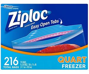 Ziploc Heavy Duty Freezer Quart 4x54 Bags 17.7cmx19.5cm