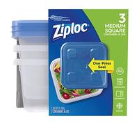 Ziploc Plastic Food Storage Container Set, Clear, Pack of 3