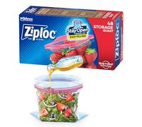 Ziploc Quart Food Storage Bags, Grip 'n Seal Technology For Easier Grip, Open, And Close, 48 Count