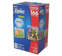 Ziploc Slider Storage Bags 166 Count Variety Pack: Quart (96 ct.), Gallon (70 ct.)