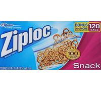Ziploc Snack Bags, 120 Ct 6 1/2IN x 3 1/4IN by Ziploc