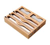 Ziplock Bag Organizer - Pantry Storage Accessory | Wall Foil and Wax Dispenser Large-Capacity Wrap Organizers | Storage Bags Station | Multifunctional Wrap Dispensers 5-In-1 for Cafe, Food Service