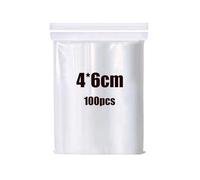 Ziplock Bags Grip Seal Bags, Poly Zip Lock Bags, Resealable Small Clear Bags Mini Transparent Baggies, Sealable Storage Pouches for Jewellery Drugs Candies Spice (White, 4 * 6)