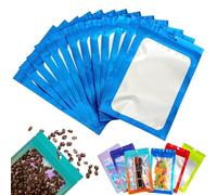 Ziplock Blue Foil Mylar Bags - 20pcs Resealable Smell Proof Holographic Storage Pouches, 20x30cm, Clear, Food, Jewelry, Electronics