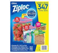 Ziploc Freezer Various Sizes Storage Bags Variety Pack - Pack of 347 Bags