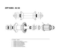 Zipp Axle With End Cap Front 30/60 One Size Black