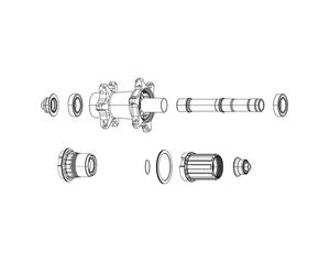 Zipp Spare - Wheel Axle Rear Zipp Cognition Disc Brake NSW With Bearings: BLACK
