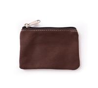 Zippa-Bag DIY Plain Canvas Cotton Bag Pure Zipper Coin Key Bag Money Pocket Women Men Hand-held Coin Purse Small Wallet Kid Suitable for Cosmetic and Stationery Storage(Coffee)
