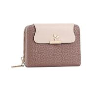 Zippe Wallets for Men Large Capacity Color Bag Zipper Purse Multiple Card Slots Clutch Bag (Brown, One Size)