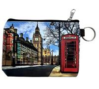Zipped Coin Purse, London Icons, Big Ben Telephone Box, Gift