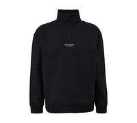 Zipped High Neck Sweatshirt with Front Print QS Noir XL