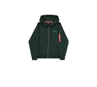 Zipped hooded sweatshirt with print on the back Alpha Industries Vert 2XL
