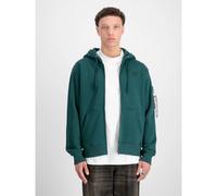 Zipped hoodie with printed back Alpha Industries Vert S