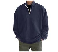 Zipped Hoodies for Men Uk Rainbow Jumpers Gifts for His Business Mens Simple Casual Loose Hoodless Oversize Zipper Solid Stand Collar Hoodless Pullover Sweater Coat Top Outlet Clearance Uk