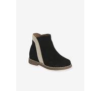 Zipped Leather Boots for Babies black