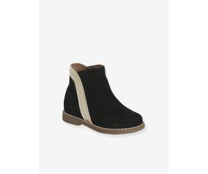 Zipped Leather Boots for Babies black