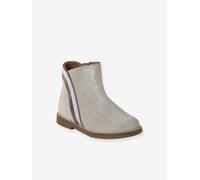 Zipped Leather Boots for Babies gold