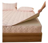 Zipped Mattress Protector Full Encasement Cover Single/Double/King Size Five-sided Quilted Zip Up Bed Fitted Sheet 5-40CM Deep 80x190/200,135x190/200 Noiseless Washable Mattress Topper(190X200+32cm,E)