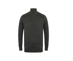 Zipped-neck sweater Henbury Gris L