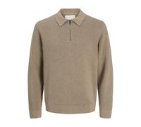 Zipped-neck sweater Jack & Jones Blamilano Beige XS