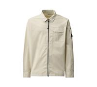 C.P. Company Mens Organic Gabardine Zipped Lens Overshirt - Colour: 120 Silver Birch - Size: XL