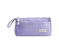 Zipped Pencil Case Large Organiser 2 Compartments with Handle