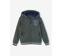 Zipped Sports Jacket with Hood for Boys lichen