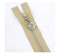 Zipper 2/5Pcs 3# Metal Zippers 18-70cm Auto Lock Closed&Open Zip for Sewing Bags Pocket Wallet Garment Zipper Repair Accessories(Khaki,CLOSEEND-NO3-25CM_2PCS)
