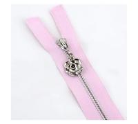 Zipper 2/5Pcs 3# Metal Zippers 18-70cm Auto Lock Closed&Open Zip for Sewing Bags Pocket Wallet Garment Zipper Repair Accessories(Pink,CLOSEEND-NO3-30CM_2PCS)
