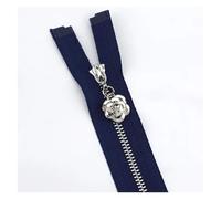 Zipper 2/5Pcs 3# Metal Zippers 18-70cm Auto Lock Closed&Open Zip for Sewing Bags Pocket Wallet Garment Zipper Repair Accessories(Blue,OPENEND-NO3-50CM_2PCS)