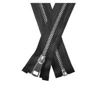 Zipper 30/40/50/60/70/80cm 5# Colorful Open-end Auto Lock Black Metal Zipper DIY Handcraft for Pocket Garment Clothing(Black,20cm)