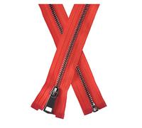 Zipper 30/40/50/60/70/80cm 5# Colorful Open-end Auto Lock Black Metal Zipper DIY Handcraft for Pocket Garment Clothing(Red,80cm)