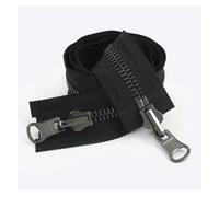 Zipper 3Pc 70-100cm 5# 8# Metal Rotary Slider Open-End Zipper Reversible Double Sided Zippers for Jacket Sewing Spin Zip Head(Black,70CM_8#)