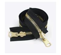 Zipper 3Pc 70-100cm 5# 8# Metal Rotary Slider Open-End Zipper Reversible Double Sided Zippers for Jacket Sewing Spin Zip Head(BlackGold,80CM_5#)