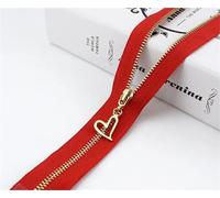 Zipper 4Pcs 3# Metal Zippers 15-70cm Auto Lock Zipper for Sewing Bags Purse Down Decoration Zips Repair Kit DIY Garment Accessories(ZA035-RedGold,CLOSE-END-30CM_NO3)