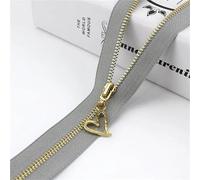 Zipper 4Pcs 3# Metal Zippers 15-70cm Auto Lock Zipper for Sewing Bags Purse Down Decoration Zips Repair Kit DIY Garment Accessories(ZA035-GreyGold,OPEN-END-60CM_NO3)