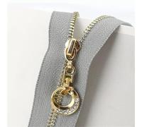 Zipper 4Pcs 3# Metal Zippers 15-70cm Auto Lock Zipper for Sewing Bags Purse Down Decoration Zips Repair Kit DIY Garment Accessories(ZA005-GrayGold,CLOSE-END-15CM_NO3)