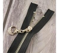Zipper 4Pcs 3# Metal Zippers 15-70cm Auto Lock Zipper for Sewing Bags Purse Down Decoration Zips Repair Kit DIY Garment Accessories(ZA005-BlackGold,OPEN-END-50CM_NO3)