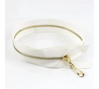 Zipper 4Pcs 3# Metal Zippers 15-70cm Auto Lock Zipper for Sewing Bags Purse Down Decoration Zips Repair Kit DIY Garment Accessories(B260-WhiteGold,OPEN-END-40CM_NO3)