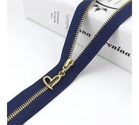 Zipper 4Pcs 3# Metal Zippers 15-70cm Auto Lock Zipper for Sewing Bags Purse Down Decoration Zips Repair Kit DIY Garment Accessories(BlueGold,CLOSE-END-30CM_NO3)