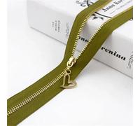 Zipper 4Pcs 3# Metal Zippers 15-70cm Auto Lock Zipper for Sewing Bags Purse Down Decoration Zips Repair Kit DIY Garment Accessories(GreenGold,OPEN-END-70CM_NO3)