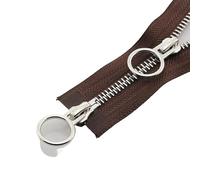Zipper 5# 70cm/90cm Metal Double Slider Tooth Nylon Coil Code DIY Household Sewing Zipper(Coffee,90CM_5#)