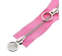 Zipper 5# 70cm/90cm Metal Double Slider Tooth Nylon Coil Code DIY Household Sewing Zipper(Pink,90CM_5#)