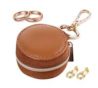 Zipper Bag Organizer - Portable Box for Car, Travel, Work, Backpack, Gym and Sports, Lightweight Storage Solution for Women and Girls, Keychain with Ring for Pr, brown, Please refer to the description