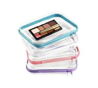Zipper Bags, Clear Pouches, Makeup Travel Organizers, 4 Piece Transparent Storage Set 7.87x4.72x1.97 Inches for Toiletries, Cosmetic Items, Snacks, Pencil Case, Skin Care Products, Womens Daily