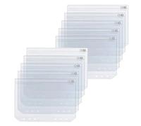 Zipper Binder Pockets 20-Pack A5/A6 Clear Binder Cash Envelopes, Metal Zipper 6-Hole Pocket for Organizer for Photo,Bills Organizer(A6(177x105mm))