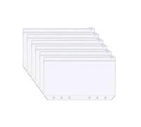 Zipper Binder Pockets 24-Pack A6 6-Hole Binder Pockets, Waterproof PVC Zipper Envelopes for Planner for Photo,Bills Organizer(A)